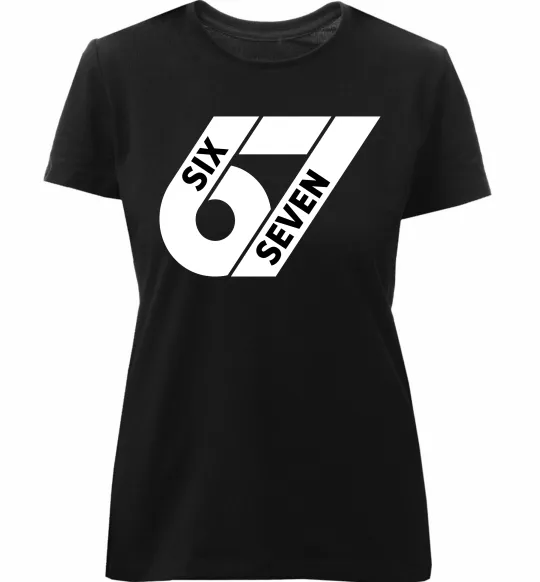 Жіноча преміум футболка 67 six seven Чорний фото