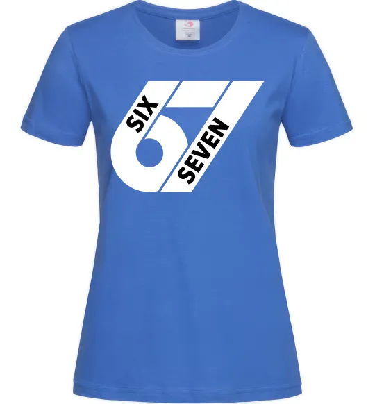 Жіноча футболка 67 six seven Яскраво-синій фото