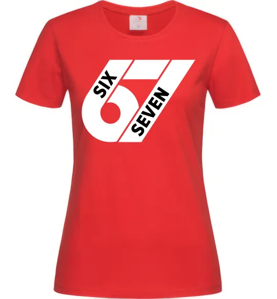 Жіноча футболка 67 six seven Червоний фото