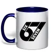 Чашка з кольоровою ручкою 67 six seven Глибокий темно-синій Чашка з кольоровою ручкою 67 six seven Глибокий темно-синій фото