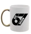Чашка з кольоровою ручкою 67 six seven Золото Чашка з кольоровою ручкою 67 six seven Золото фото