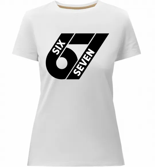 Жіноча преміум футболка 67 six seven Білий фото