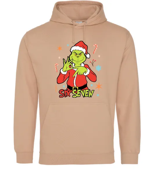 Мужская толстовка (худи) Грінч six seven Песочный фото