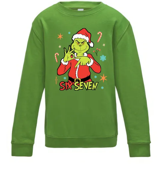 Детский Свитшот Грінч six seven Лаймовый фото
