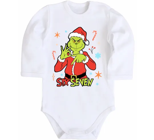 Детский боди Грінч six seven Белый фото