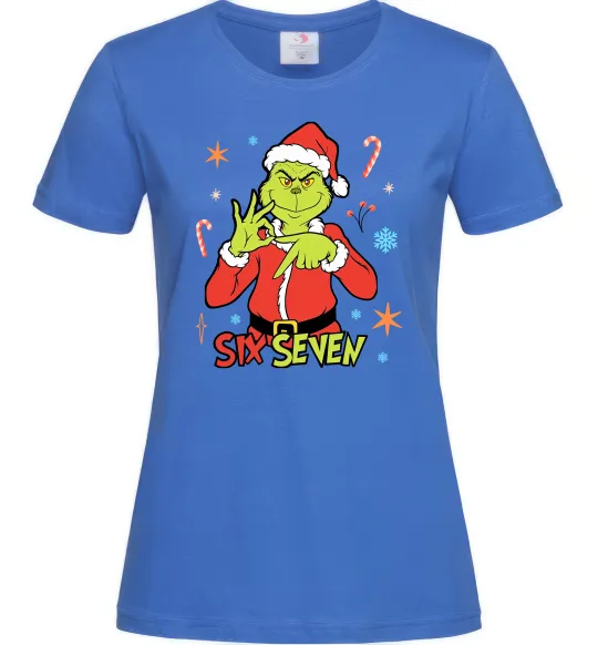 Женская футболка Грінч six seven Ярко-синий фото