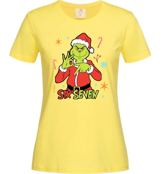 Женская футболка Грінч six seven Лимонный фото