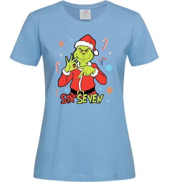 Женская футболка Грінч six seven Голубой фото