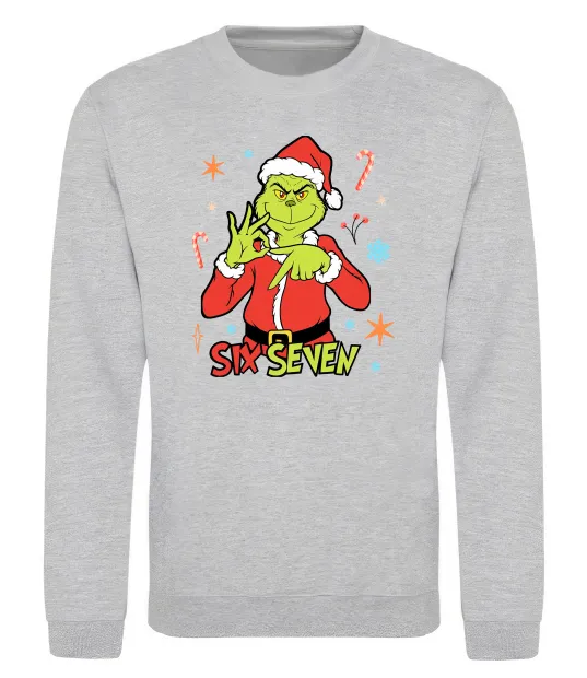 Свитшот Грінч six seven Серый меланж фото