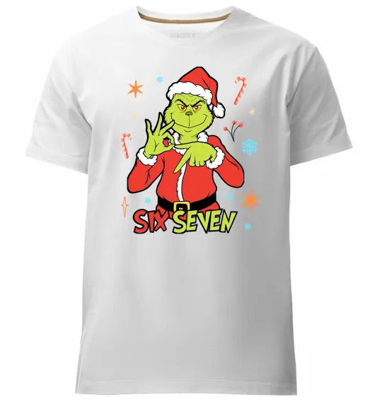 Мужская премиум футболка Грінч six seven Белый фото