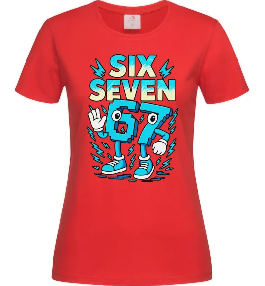 Жіноча футболка SixSeven art Червоний фото
