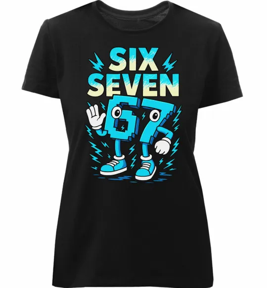 Жіноча преміум футболка SixSeven art Чорний фото