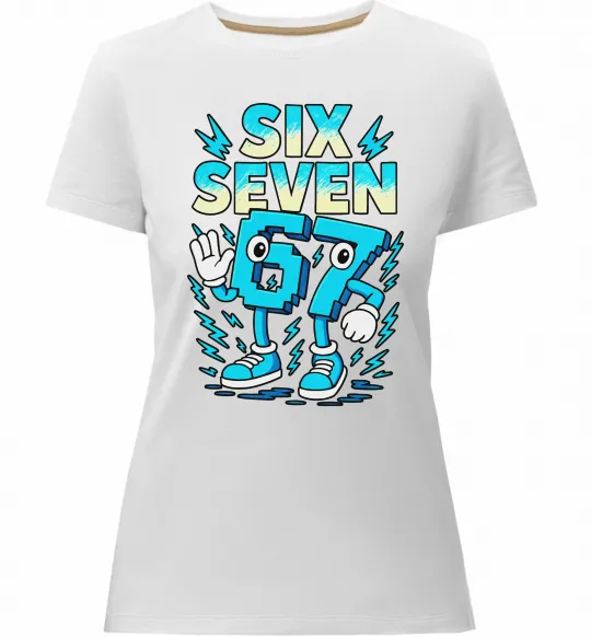 Жіноча преміум футболка SixSeven art Білий фото