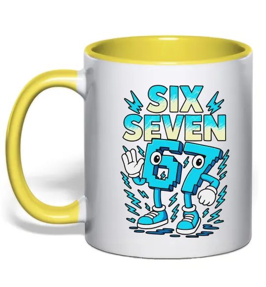 Чашка з кольоровою ручкою SixSeven art Сонячно жовтий фото