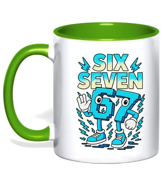 Чашка з кольоровою ручкою SixSeven art Зелений фото