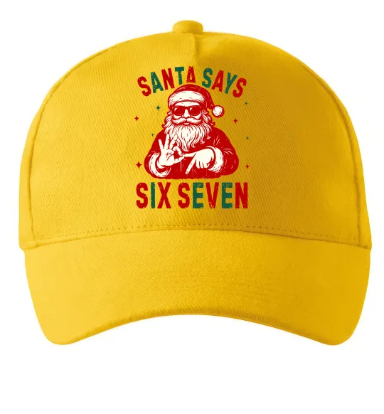 Кепка Santa says six seven Солнечно желтый фото