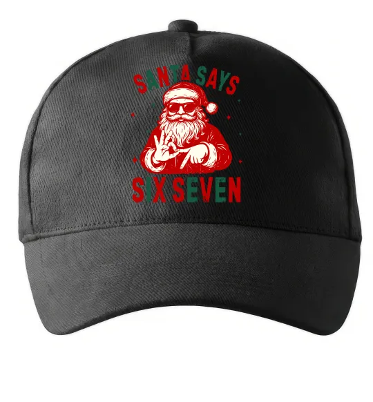 Кепка Santa says six seven Черный фото