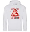 Мужская толстовка (худи) Santa says six seven Серый меланж Мужская толстовка (худи) Santa says six seven Серый меланж фото