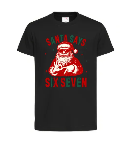 Детская футболка Santa says six seven Черный фото