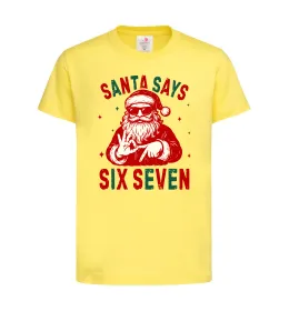 Детская футболка Santa says six seven Лимонный фото