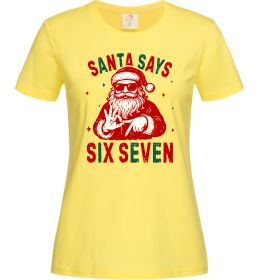 Женская футболка Santa says six seven Женская футболка Santa says six seven