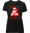 Женская премиум футболка Santa says six seven Черный Женская премиум футболка Santa says six seven Черный фото