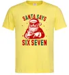 Мужская футболка Santa says six seven Лимонный Мужская футболка Santa says six seven Лимонный фото