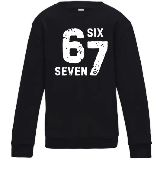 Дитячий світшот Six seven meme Чорний фото