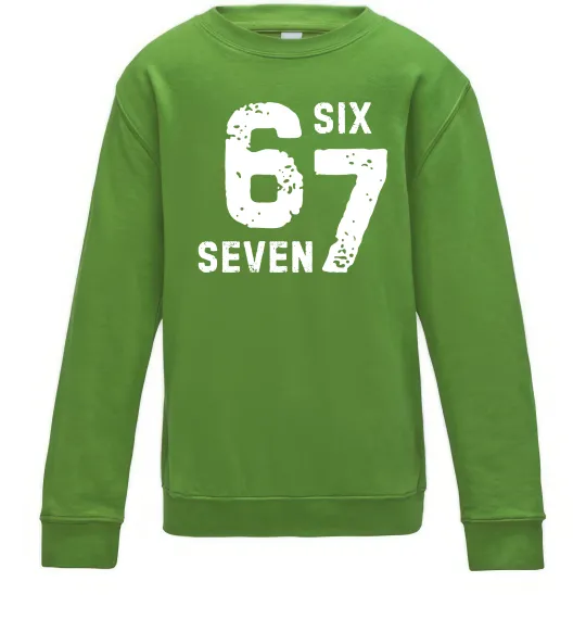 Дитячий світшот Six seven meme Лаймовий фото