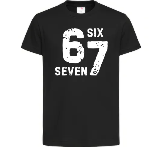 Дитяча футболка Six seven meme Чорний фото