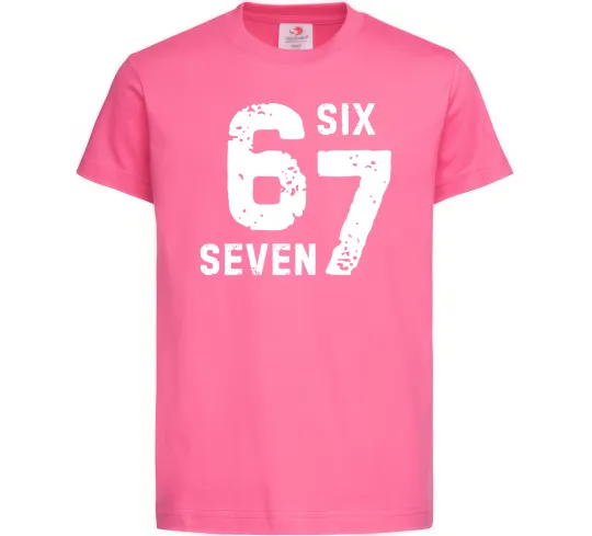 Дитяча футболка Six seven meme Яскраво-рожевий фото