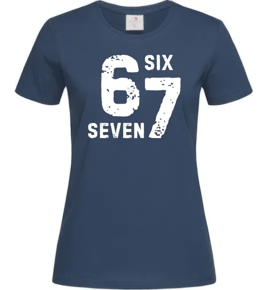 Жіноча футболка Six seven meme Темно-синій фото