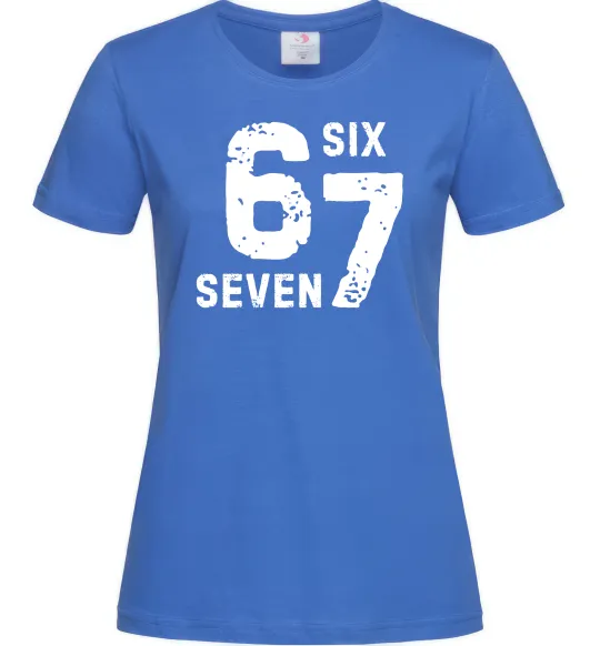 Жіноча футболка Six seven meme Яскраво-синій фото
