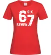 Жіноча футболка Six seven meme Червоний фото