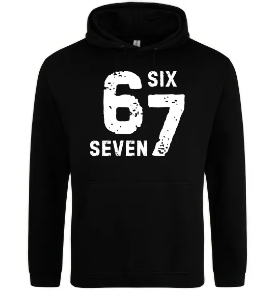 Чоловіча толстовка (худі) Six seven meme Чорний фото