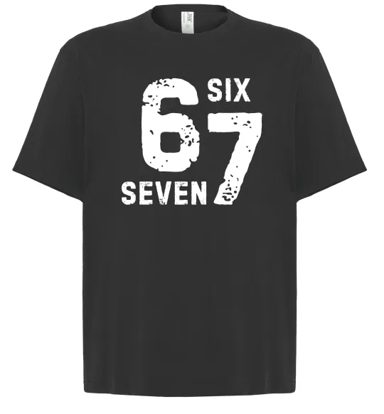 Футболка Оверсайз Six seven meme Чорний фото