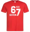 Чоловіча футболка Six seven meme Червоний фото
