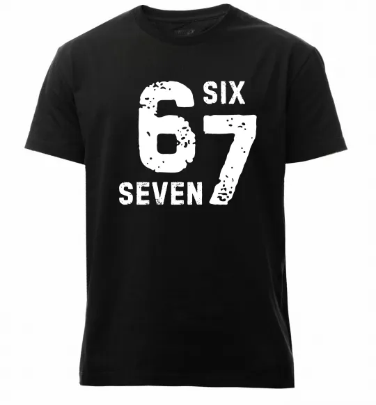 Чоловіча преміум футболка Six seven meme Чорний фото