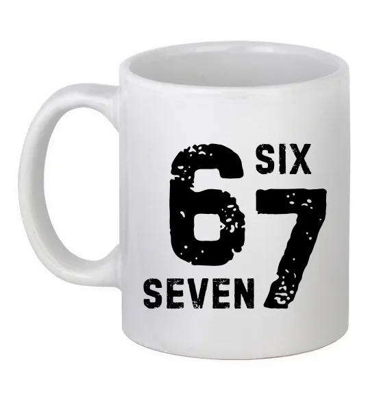 Чашка керамічна Six seven meme Білий фото
