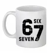 Чашка керамічна Six seven meme Білий Чашка керамічна Six seven meme Білий фото