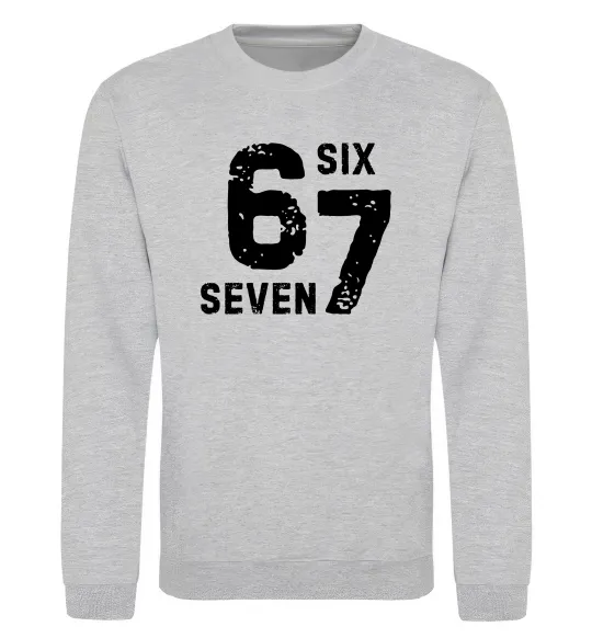 Свитшот Six seven meme Серый меланж фото