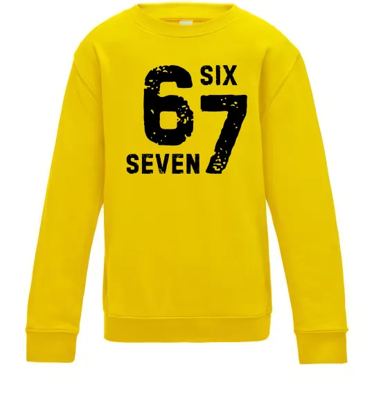 Дитячий світшот Six seven meme Сонячно жовтий фото