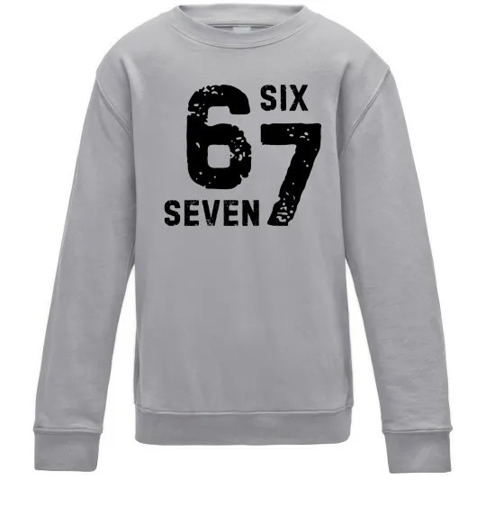 Дитячий світшот Six seven meme Сірий меланж фото