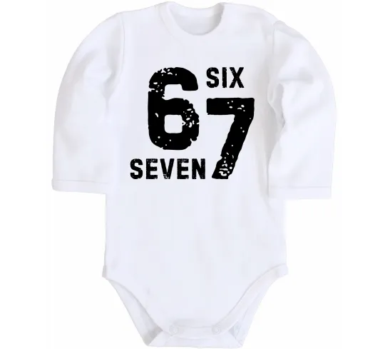 Дитячий бодік Six seven meme Білий фото