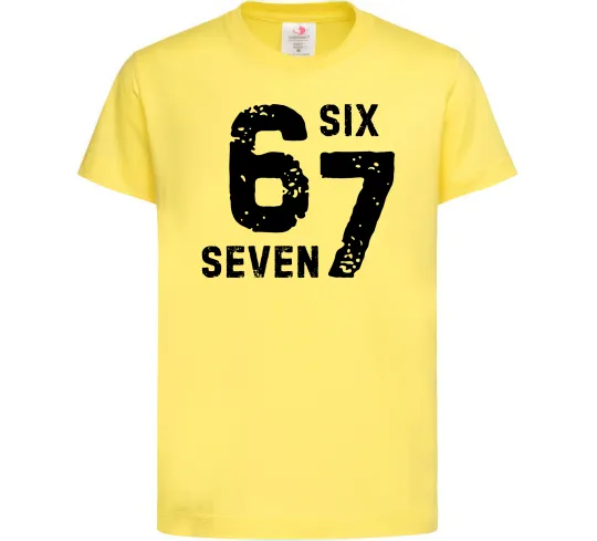 Дитяча футболка Six seven meme Лимонний фото