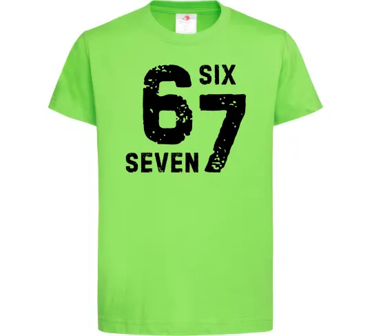 Дитяча футболка Six seven meme Лаймовий фото