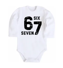 Дитячий бодік Six seven meme Білий фото