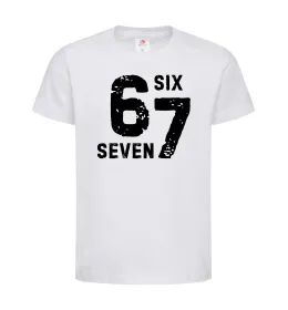 Детская футболка Six seven meme Белый фото