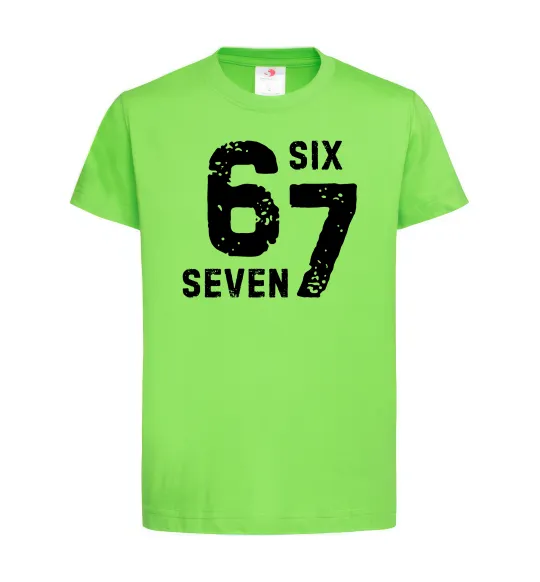Дитяча футболка Six seven meme Лаймовий фото