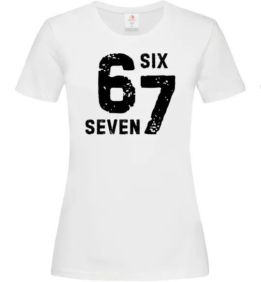 Жіноча футболка Six seven meme Білий фото